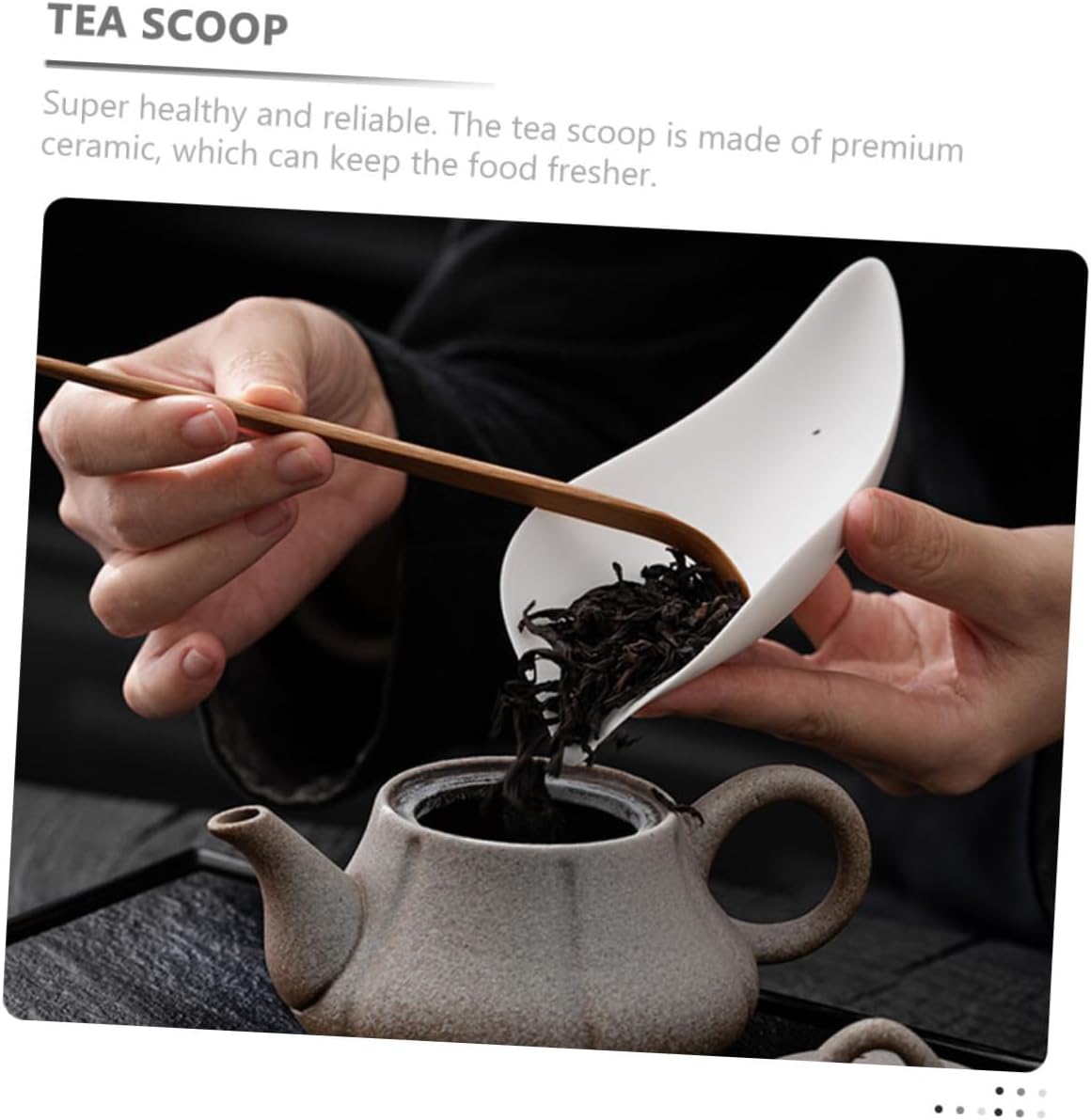 BESTOYARD Ceramic Tea Scoop Set Small Tea Leaf Spoon Portable Design for Home and Outdoor