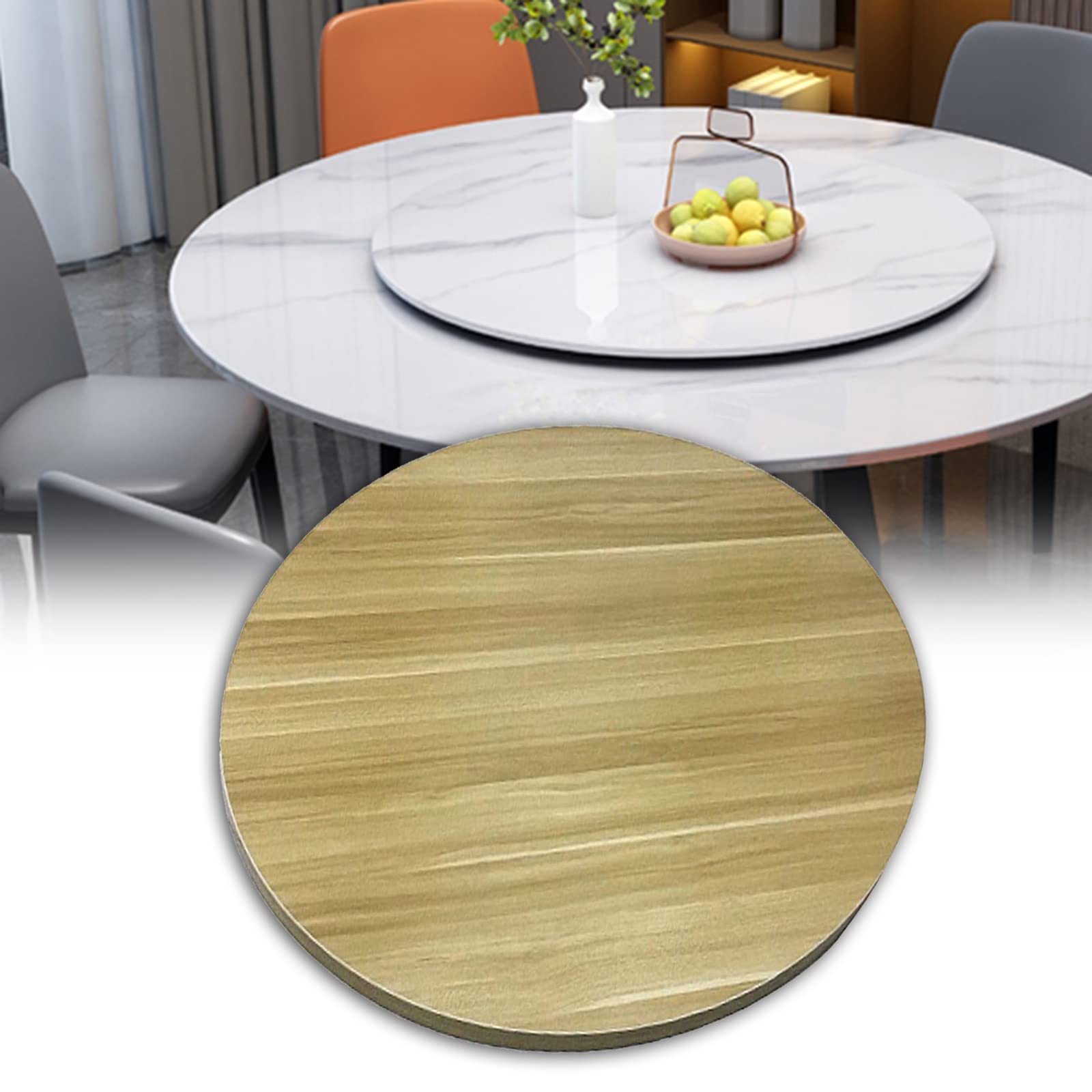 Walnut Wooden Lazy Susan Round Table Turntable - Large 9 Dining Table Serving Plate - 360° Swivel Display Tray - No Installation Needed - Ideal for Hotel and Family Dinners