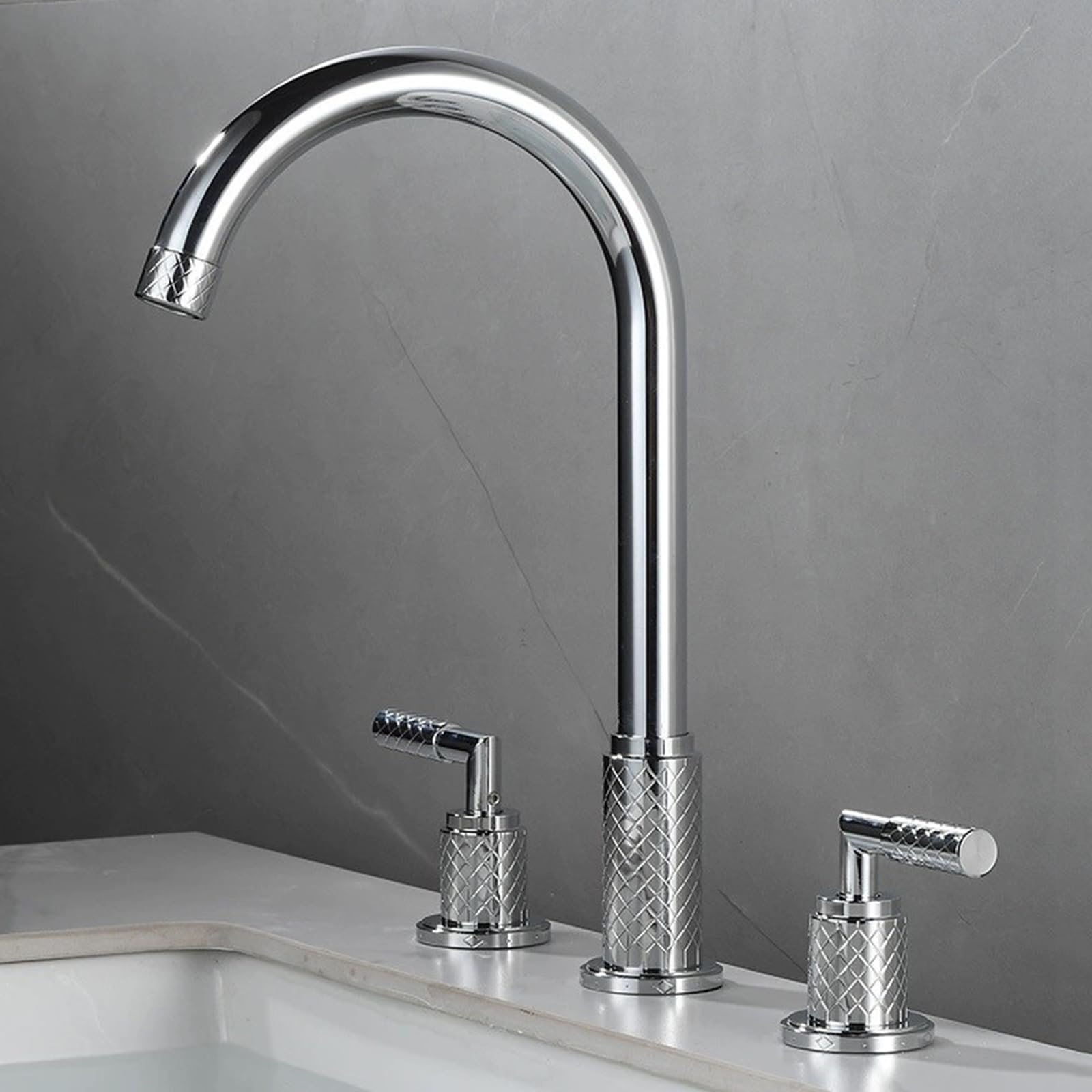 Robinet mitigeur de lavabo 3 trous eau chaude et froide en laiton