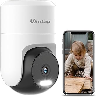 VIMTAG 2.5K Cameras for Home Security, Plug-in 2.4G WiFi Outdoor Camera for Pet/Dog/Cat/Baby/House, 360° View, Color Night Vision, Waterproof, Phone App, Motion Tracking & Alert, Cloud/SD Storage
