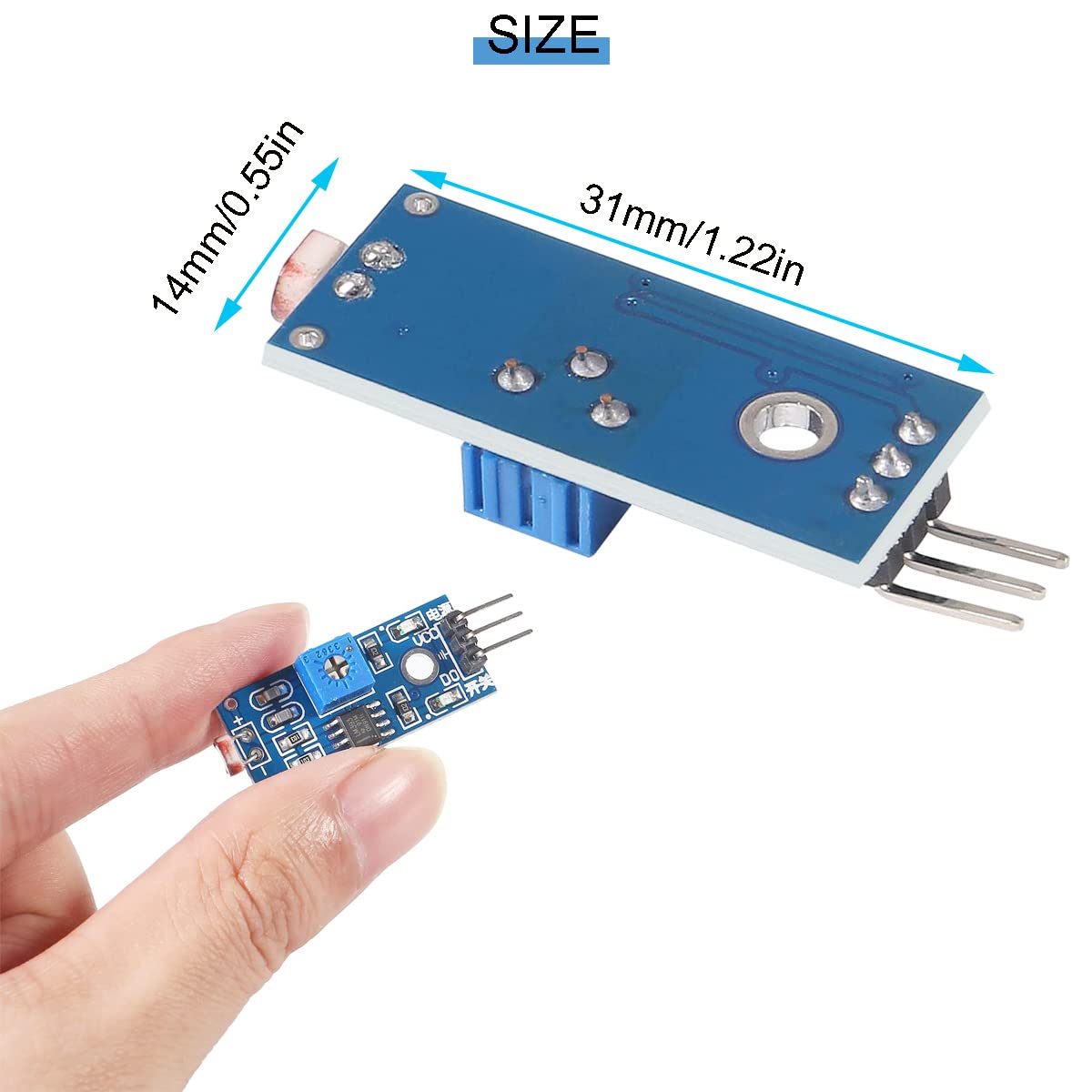 5 pz Modulo sensore fotosensibile 3 pin DC 3.3-5 V Modulo resistore fotosensibile per rilevamento dell'intensità della luce digitale con cavo DuPont per Arduino fai da te
