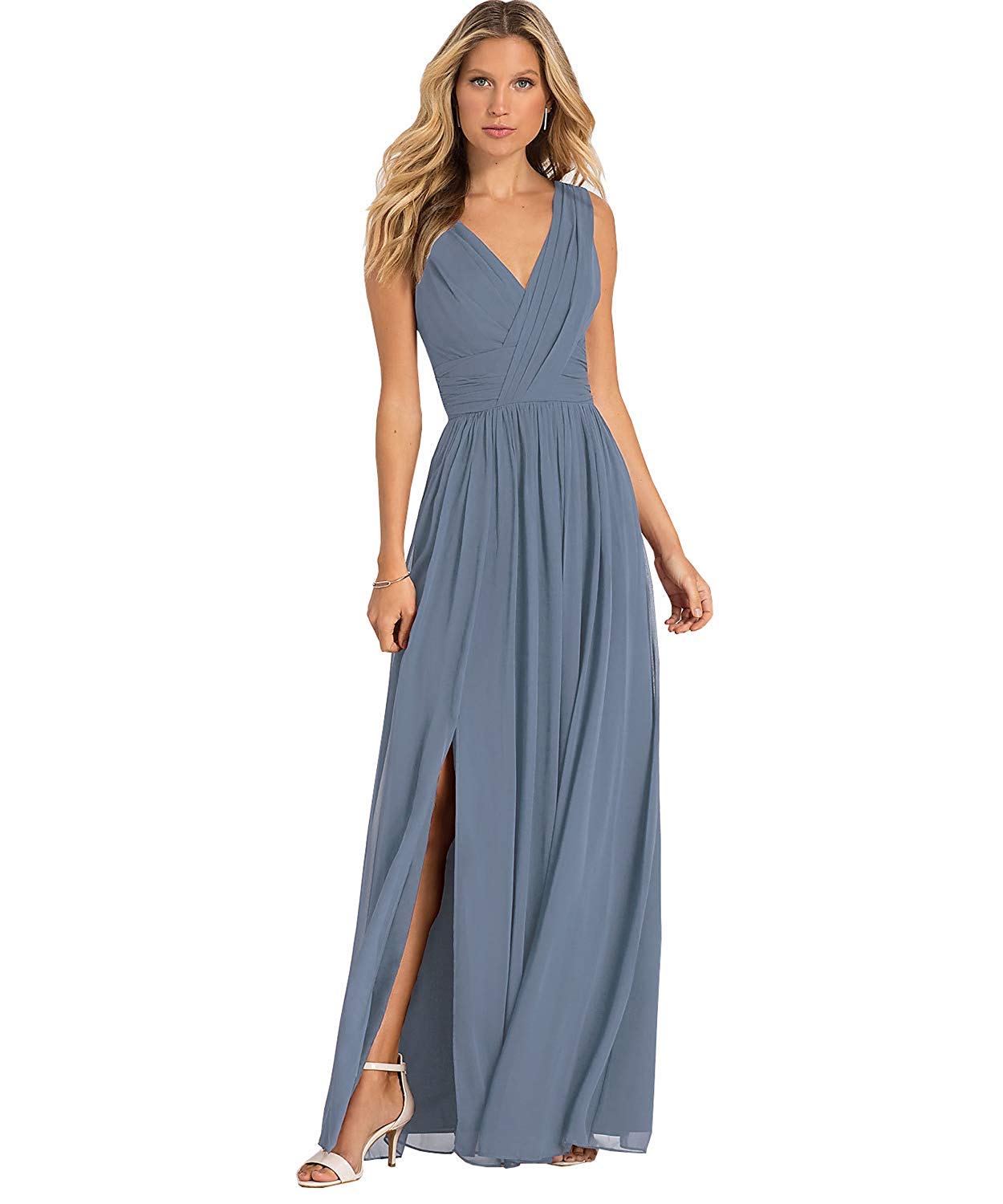 Yilis Womens Double V Neck Chiffon A Line Chiffon Bridesmaid | Desertcart  Brunei