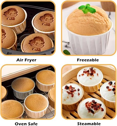 Vista 4 de 200 PCS Cupcake Liners Muffin Standard Size, Baking Cups Greaseproof Wrappers Paper Cupcake Holders for Wedding Birthday Party Baby Showers Bakery