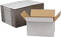 Vista 10 de Cajas de envío de 12 x 8 x 5 pulgadas, cajas de cartón corrugado blanco para pequeñas empresas, paquete de 25