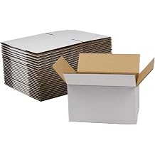 7x5x4 Inches Shipping Boxes, White Corrugated Cardboard Boxes for Small Bussiness, 25 Pack