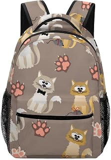 ColourLife Mochila escolar de animais e patas para laptop, bolsa de livros, para homens, mulheres e estudantes