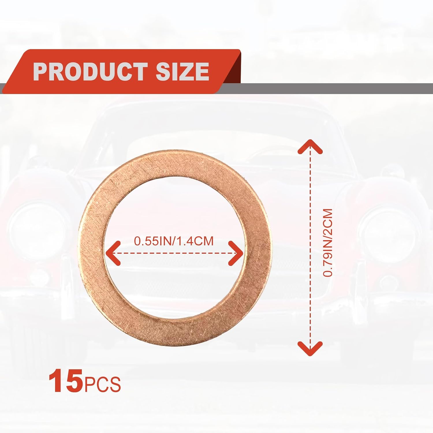 Oil Drain Plug Gasket Replacement for Mercedes Oil Crush Washer 14mm Cooper Crush Washer Drain Plug OEM PN 007603-014106 (15Pcs) image 2