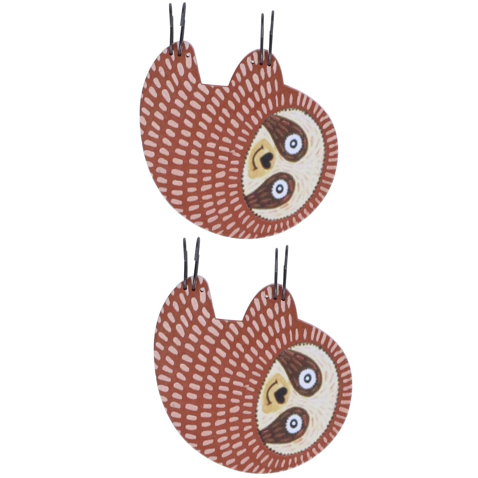 Wooden Sloth Pendant, Cartoon Cute Flower Branch Trees Plant Decoration Pendant Ornament 9x7.8cm