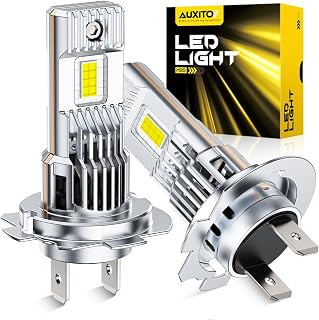 AUXITO Upgraded H7 LED Bulbs, 900% Super Bright, Wireless H7LL Lights, with Fan, 6500K Cool White, 1:1 Mini Halogen Size, Long Lifespan, 2PCS