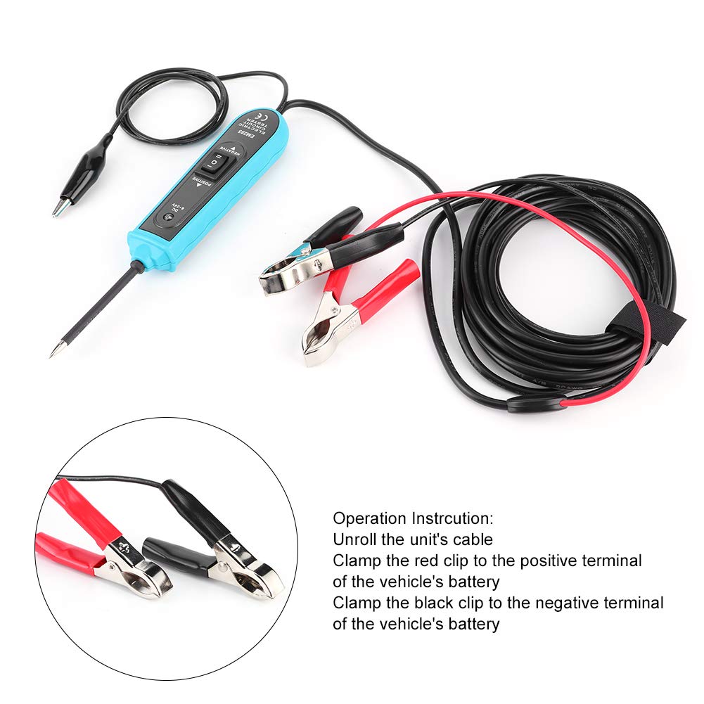spannungsprüfer 6 24v,6-24V Kfz Stromkreistester Diagnosesystem, Auto Spannungsprüfstift Elektrisch Schaltkreistester Spannungsprüfer Teststift Diagnosewerkzeug mit LED-Licht für Automotive RV Yacht