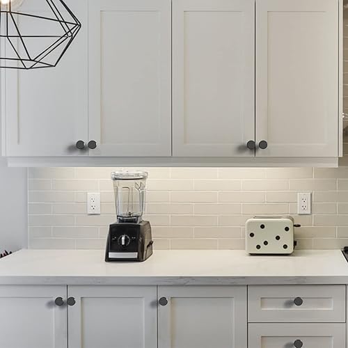 Miniatura 4 de Asidrama Paquete de 10 pomos de gabinete de cocina negro mate moleteados pomos de armario de armario, accesorios de gabinete, pomo de aluminio para