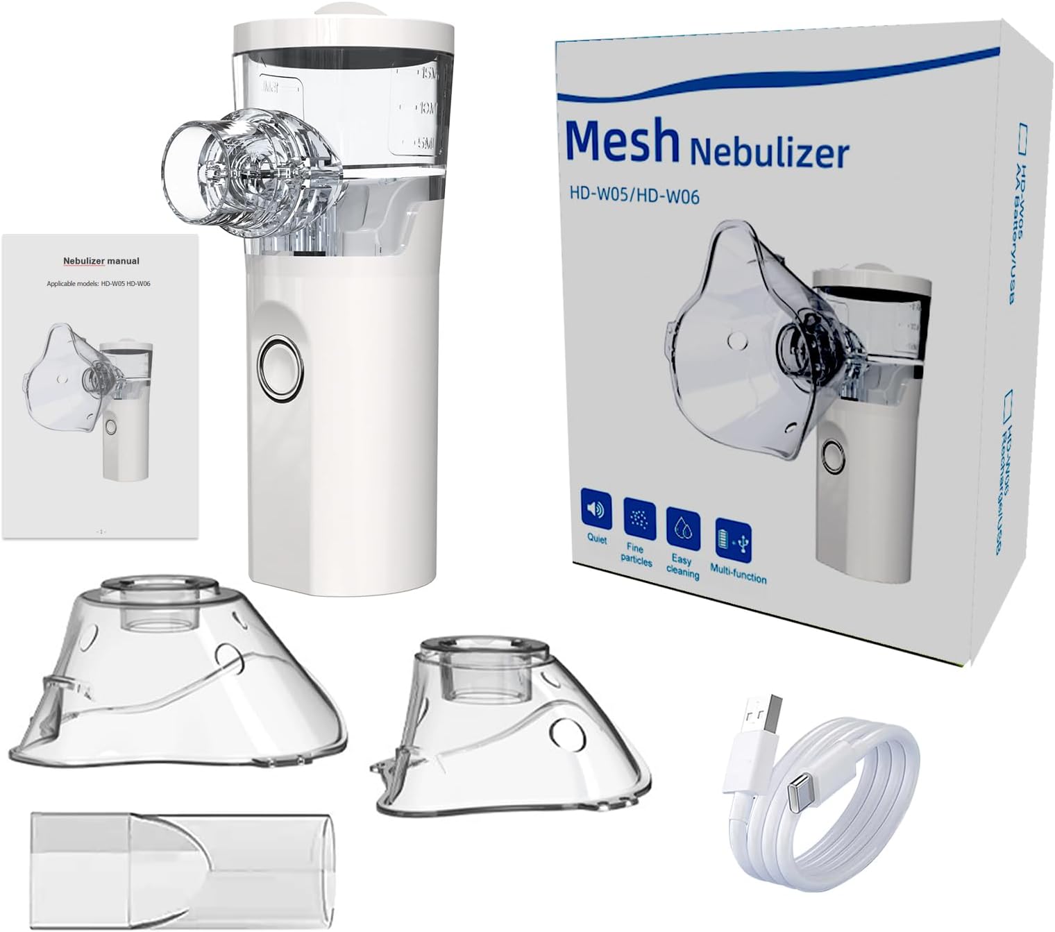 ZYGSEVE Portable Nebuliser Machine for Adults and Kids, Handheld Nebulisers with 1 Set Accessories for Travel and Home Use