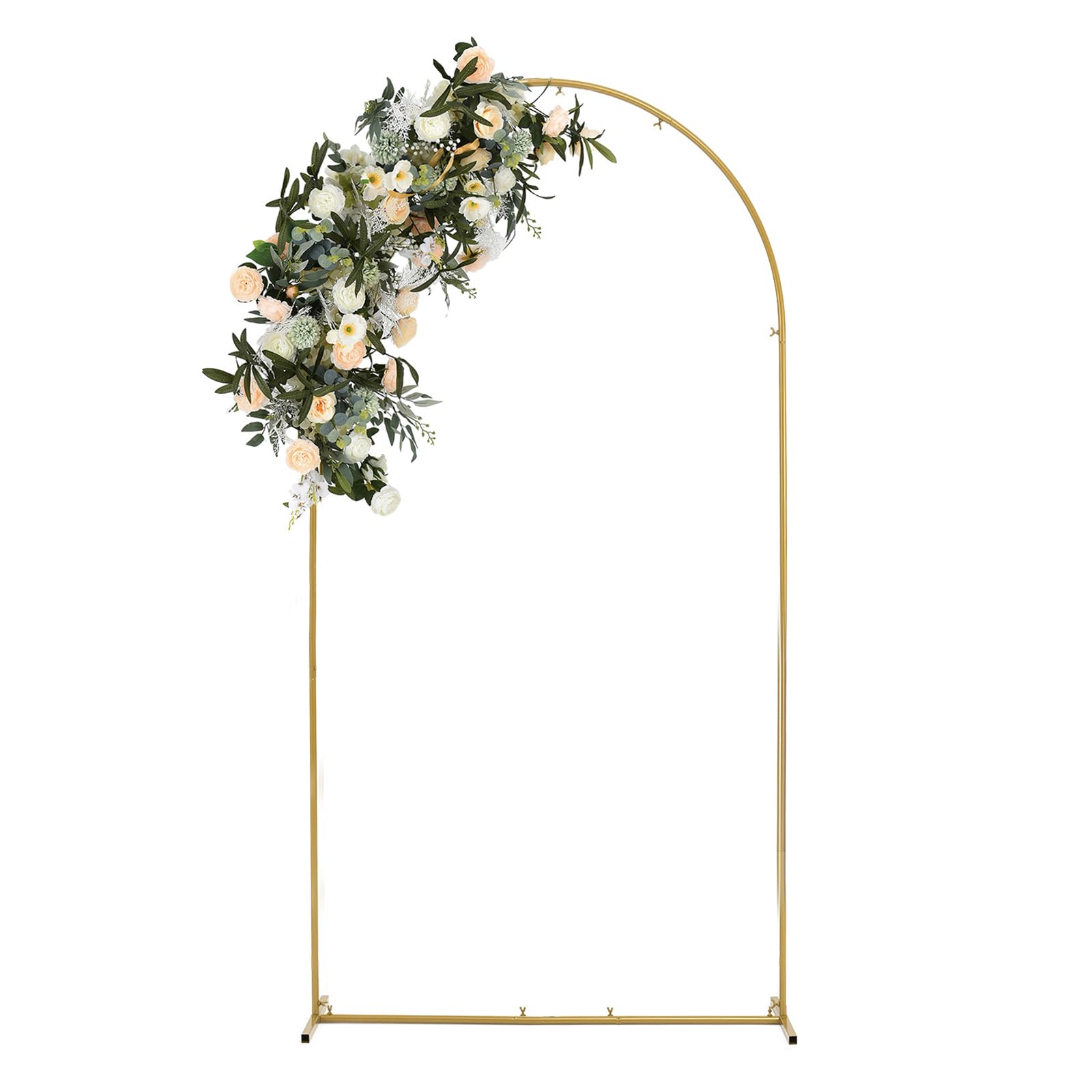Vincidern 6.6 FT Wedding Arch Backdrop Stand for Parties, Balloon Arch Stand, Wedding Arches for Ceremony, Metal Arch Backdrop Stand for Bridal Baby Showers, Birthday Party Decoration Door Frame Gold