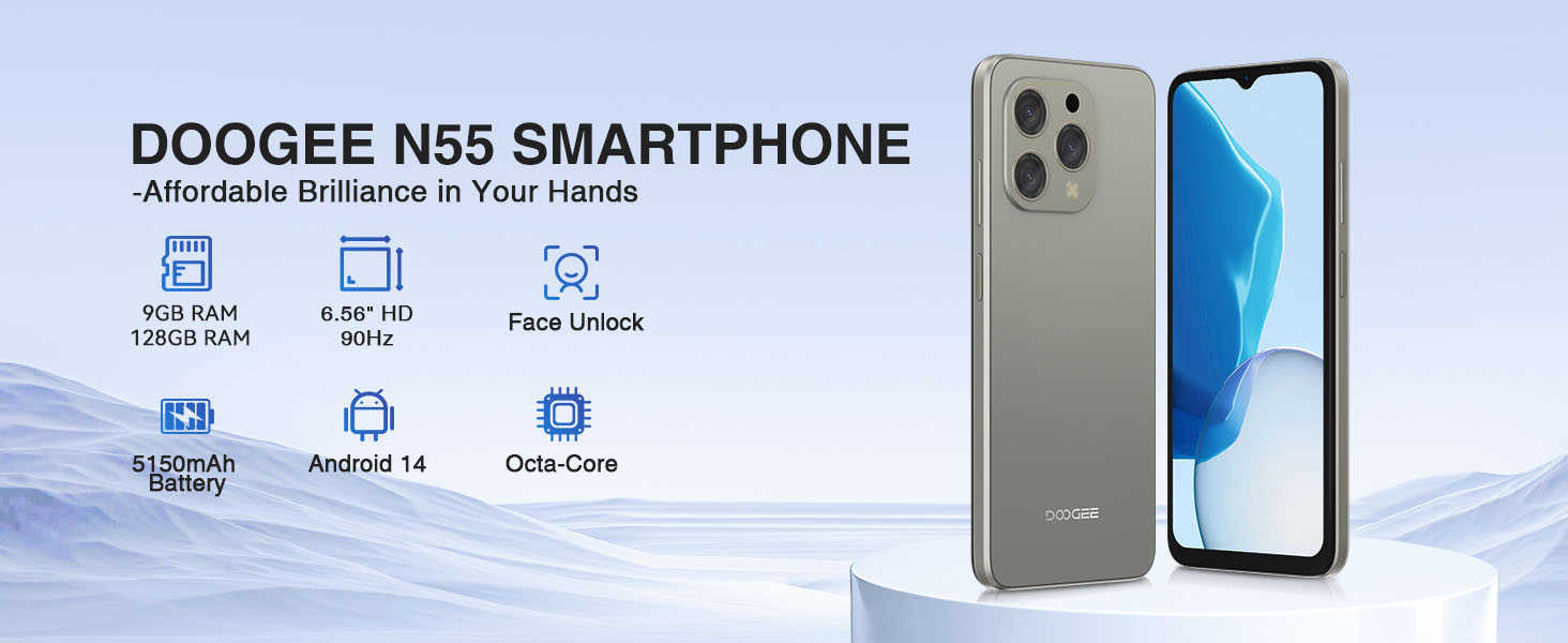 Amazon.com: DOOGEE Teléfono celular desbloqueado N55 (2025), 9GB