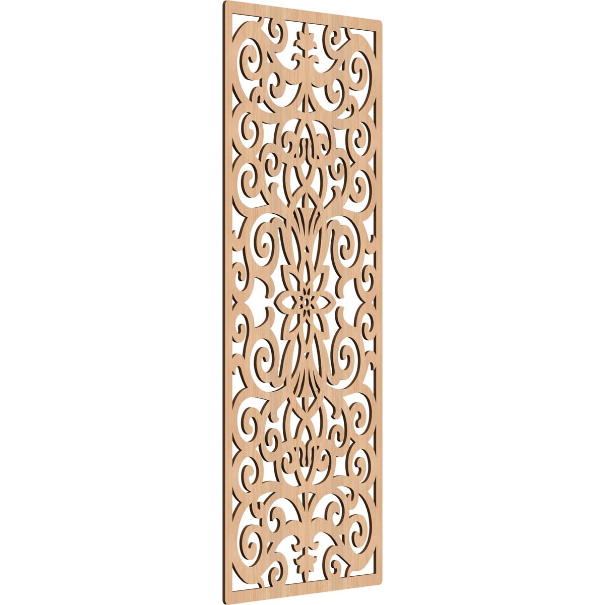 Buel Decorative Pierced Fretwork Wood Wall Panels, 31 3/8"W x 79 3/8"H x 3/8"T, Hickory