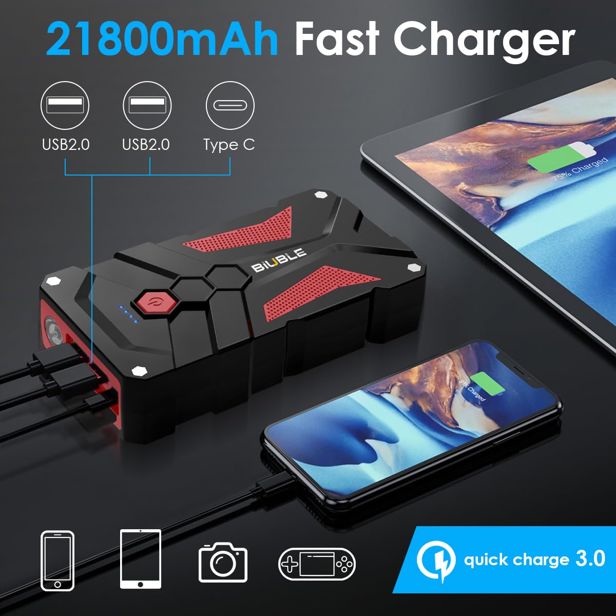 Amazon.com: BIUBLE Jump Starter Car Jump Starter Auto Battery