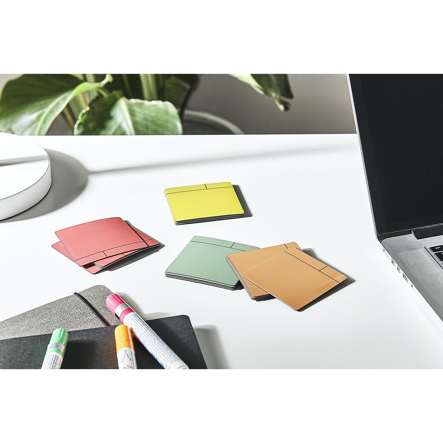SMIT VISUAL | Haftnotizen | Magnetisch, LxB 75 x 75 mm, VE 10 Stk, rot