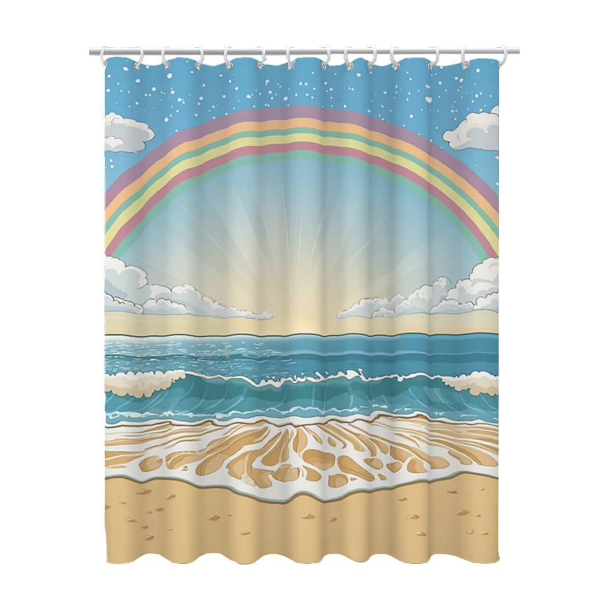 Rideaux plage shower curtain imperméable pour une ambiance vacances dans votre salle de bain