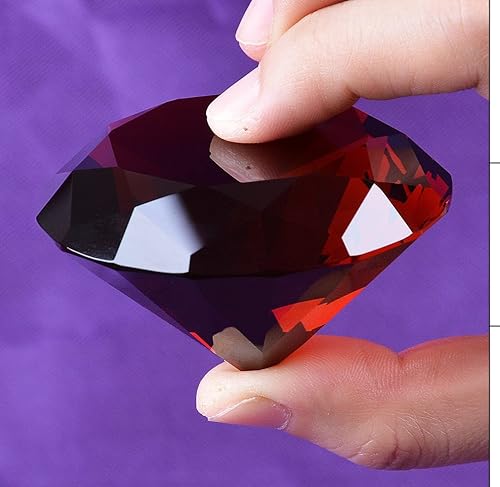 Miniatura 4 de Yiasangly Decoración con forma de diamante de cristal de 2.362 in, joyería de pisapapeles de diamante de cristal para decoración de oficina en casa,