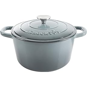 Crock-Pot Artisan Oval Enameled Cast Iron Dutch Oven, 7-Quart, Slate Gray