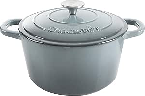 Crock Pot Artisan 5 Quart Enameled Cast Iron Round Dutch Oven, Slate Gray