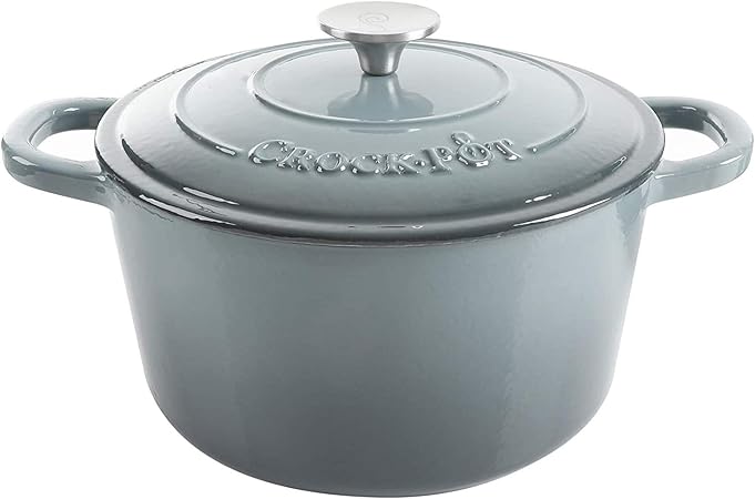 Crock-Pot Artisan 7-Quart Round Enameled Cast Iron Dutch Oven –