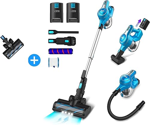INSE S6PPRO - Aspiradora inalámbrica + un cepillo motorizado, 10 en 1 25 KPa 300 W, potente aspiradora inalámbrica, hasta 45 minutos de
