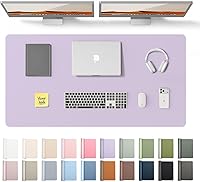 Vista 118 de YSAGi Protector de escritorio de cuero, tapete de oficina, alfombrilla grande para mouse, secante antideslizante de cuero PU, escritorio