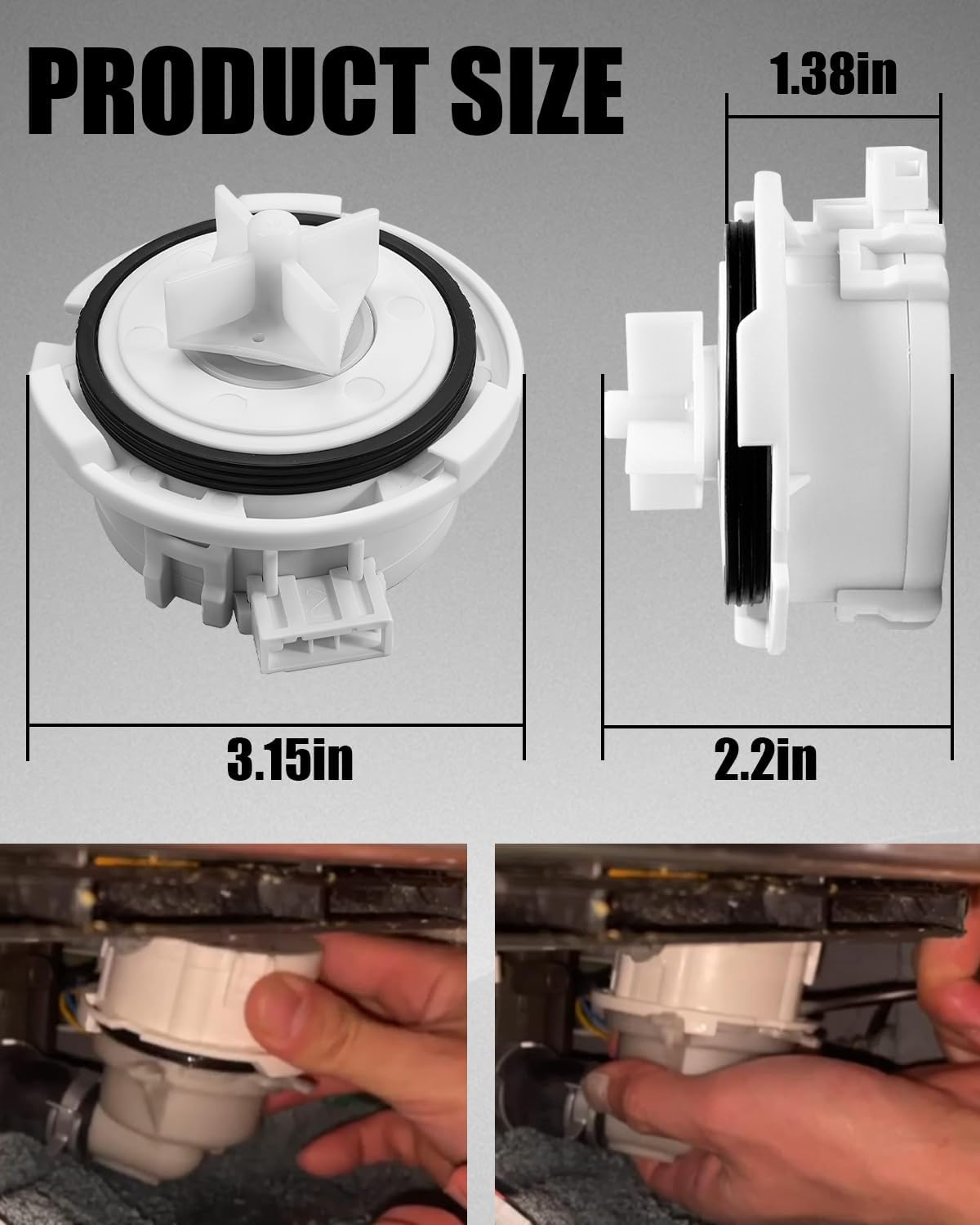 ABQ75742501 EAU60710801 Dishwasher Drain Pump Motor Fit for Kenmore LG Dishwasher Drain Pump, Motor Washer Parts, Replaces EAU62043401 ABQ75742505 EAU60710802 PS11710287