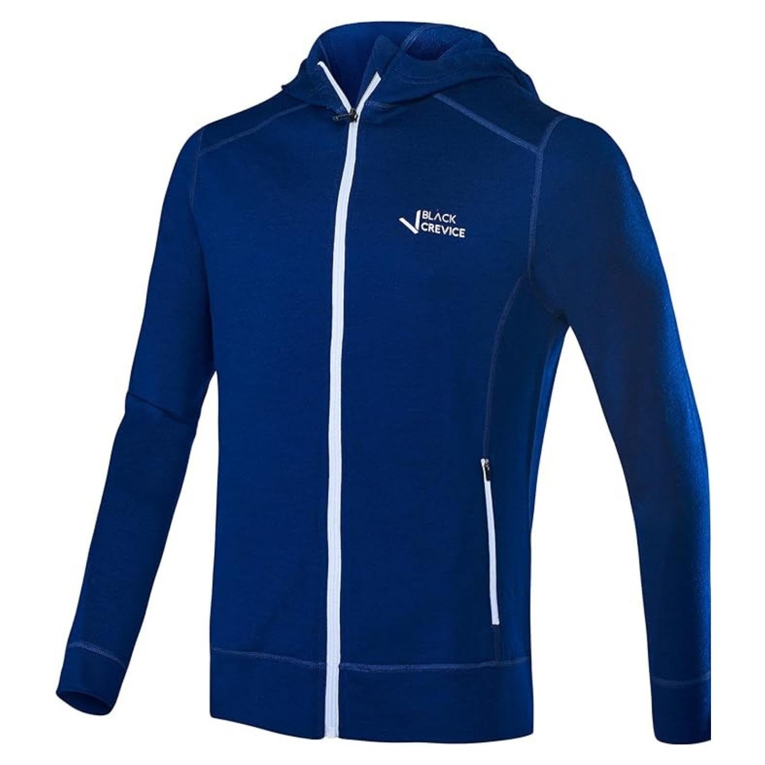 Black Crevice Giacca in lana merino da uomo con cappuccio I Giacchetta di pregio in lana merino I Giacca da uomo in 70% lana merino e 30% PE I Felpa termica in lana merino I Mulesing free