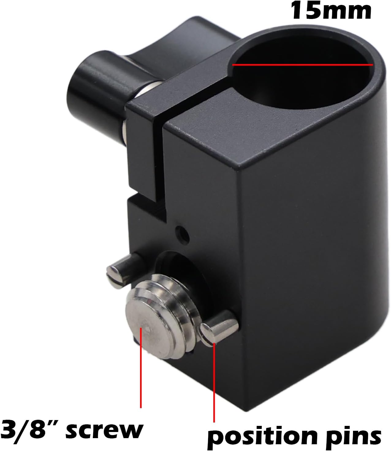 15mm Rod Clamp Mounting Bracket 3/8" Screw for Sony ARRI RED Camera Lens Motor Wireless Follow Focus (Black)