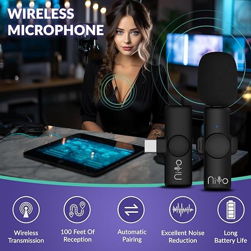 Miniatura 2 de Micrófono de solapa USB-C NiYo calidad de audio de élite para creadores de contenido, podcasters y entusiastas de la tecnología, grabación de video,