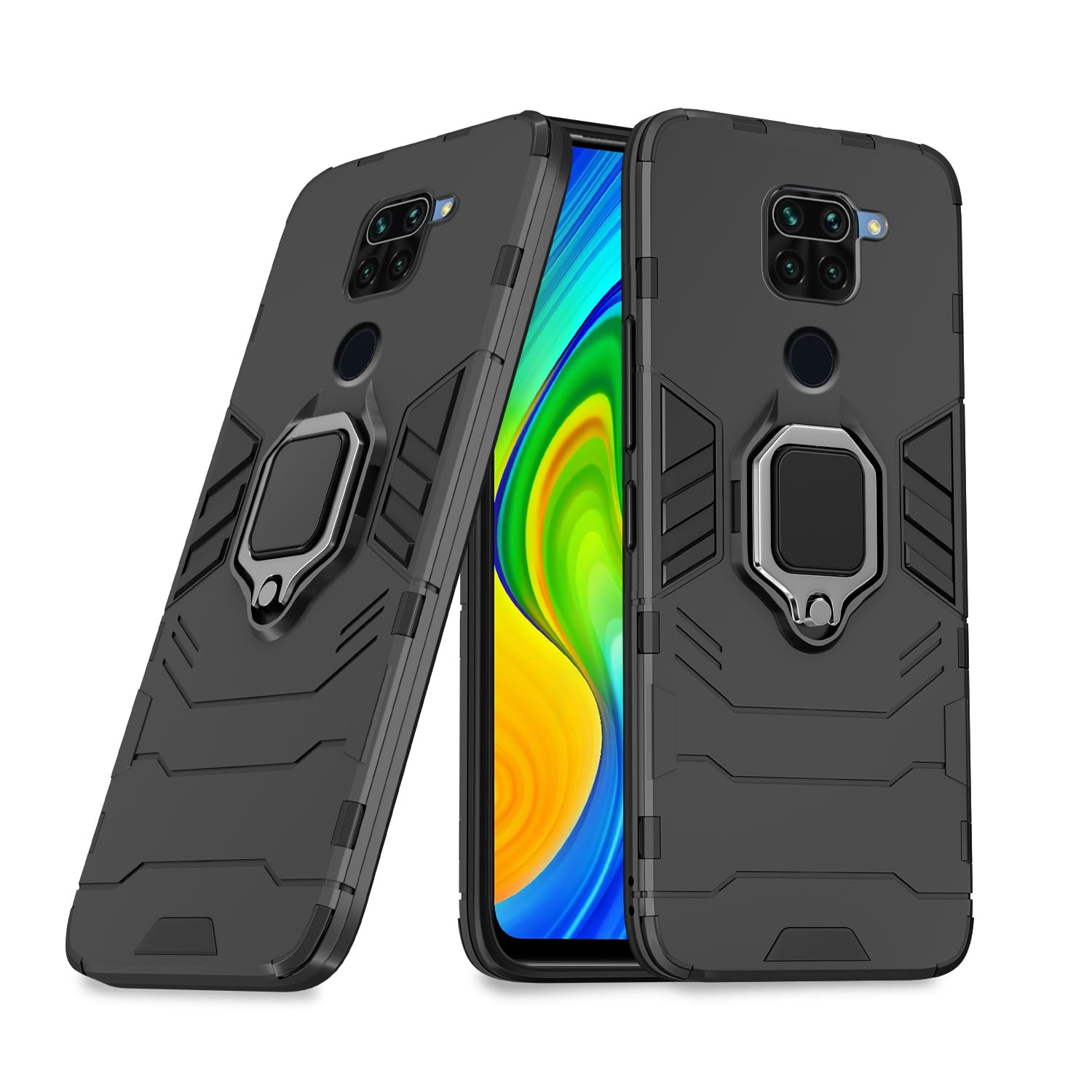 Pikkme Redmi Note 9 Back Cover | D5 Tough Armor Bumper | 360 Protection Case | Ring Holder Stand Case for Redmi Note 9 (Black) (B0927SMCRG) Amazon Price History, Amazon Price Tracker