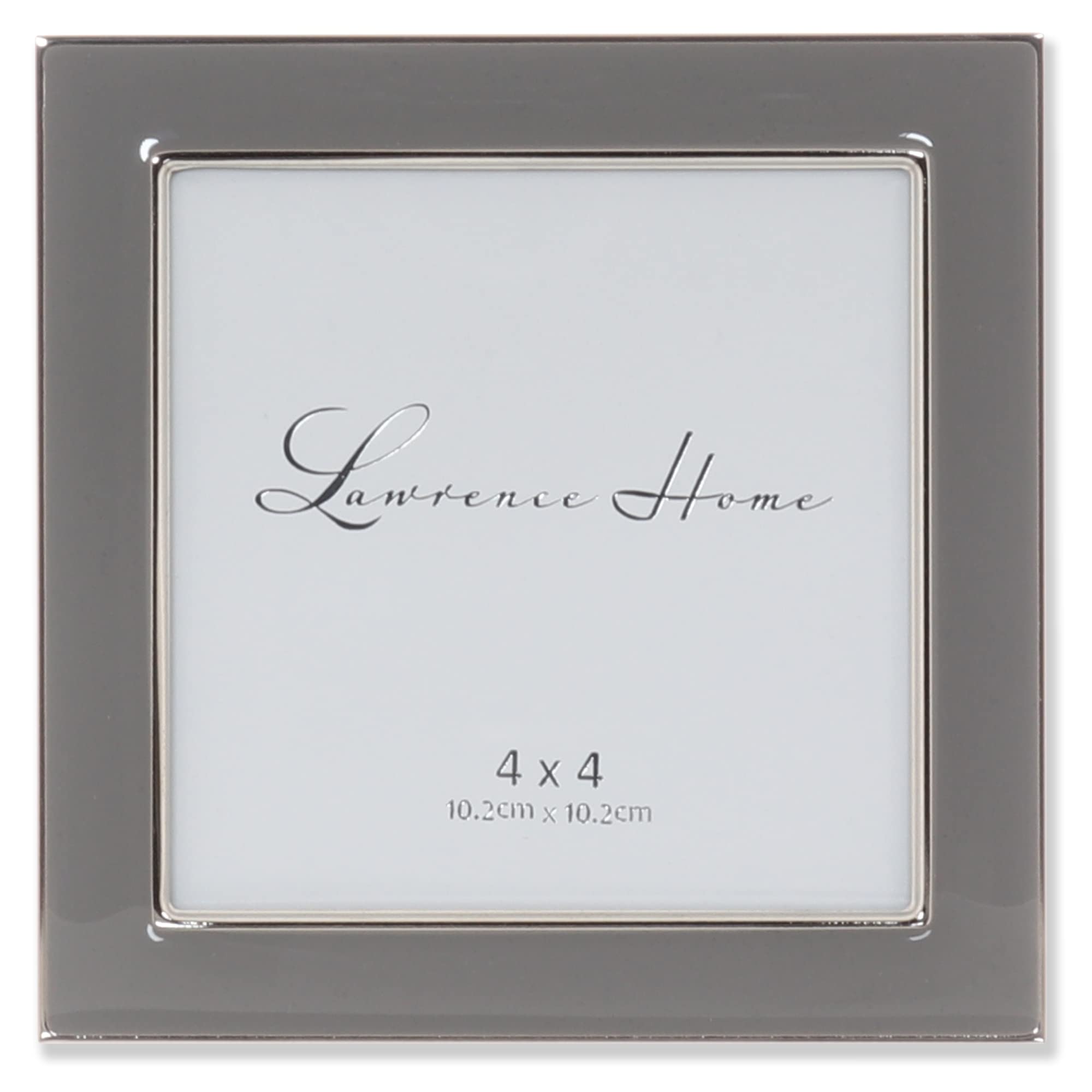 Lawrence Frames Metal and Enamel Picture Frame, Gray, 4x4