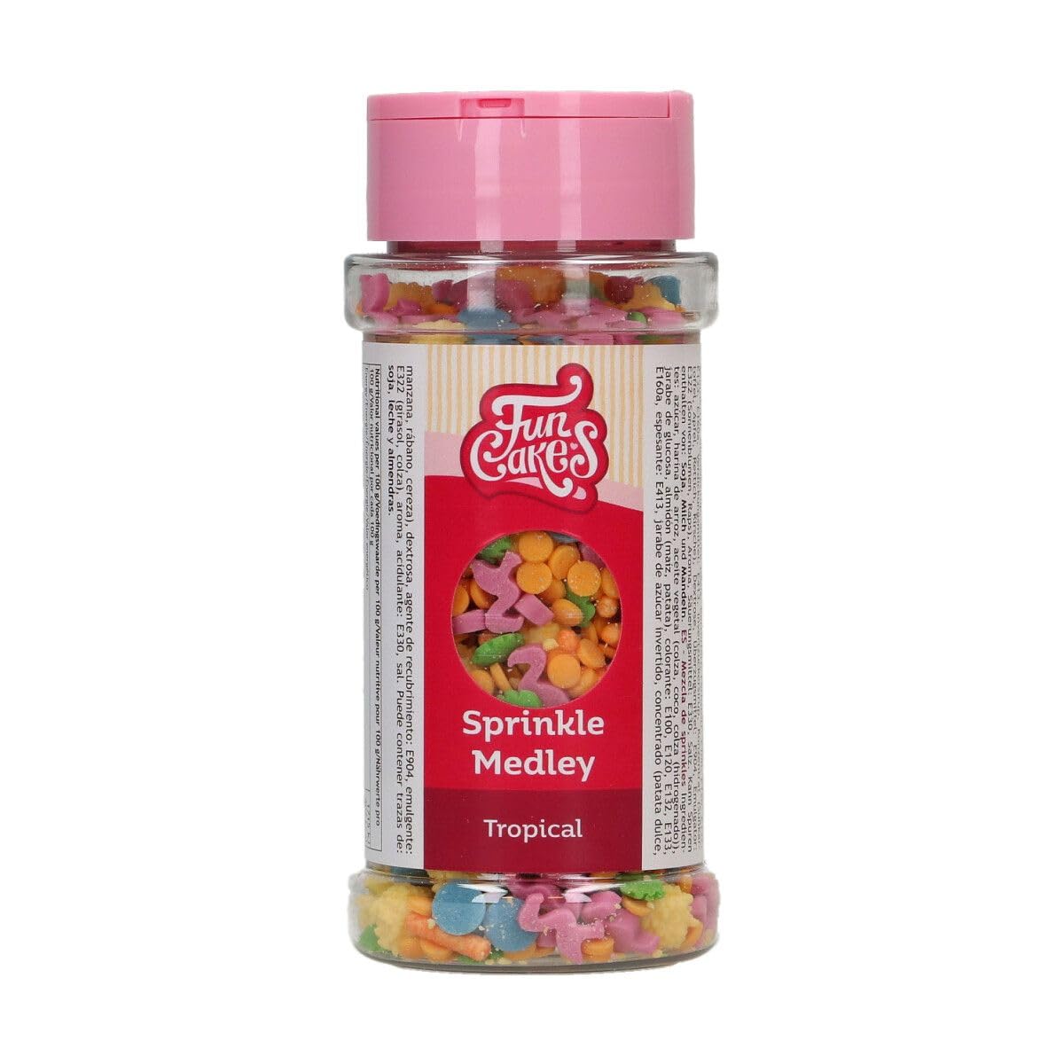 FunCakes Sprinkle Medley Tropical: Cake Sprinkles, Good Taste, Great for Decorating Cakes, Cupcakes and Cookies, Sprinkle Mix. 60 g.