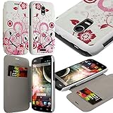 KARYLAX Seluxion - Coque Housse Etui à Motif HF30 Rabat latéral et Porte-Carte pour Wiko Darkmoon + Film de Protection