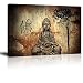 Buddha Wall Art for Bedroom, PIY Peaceful Buda Statue Picture Canvas Prints, Zen Painting Home Decor (1" Thick Frame, Waterproof Artwork, Bracket Mounted Ready to Hang)
