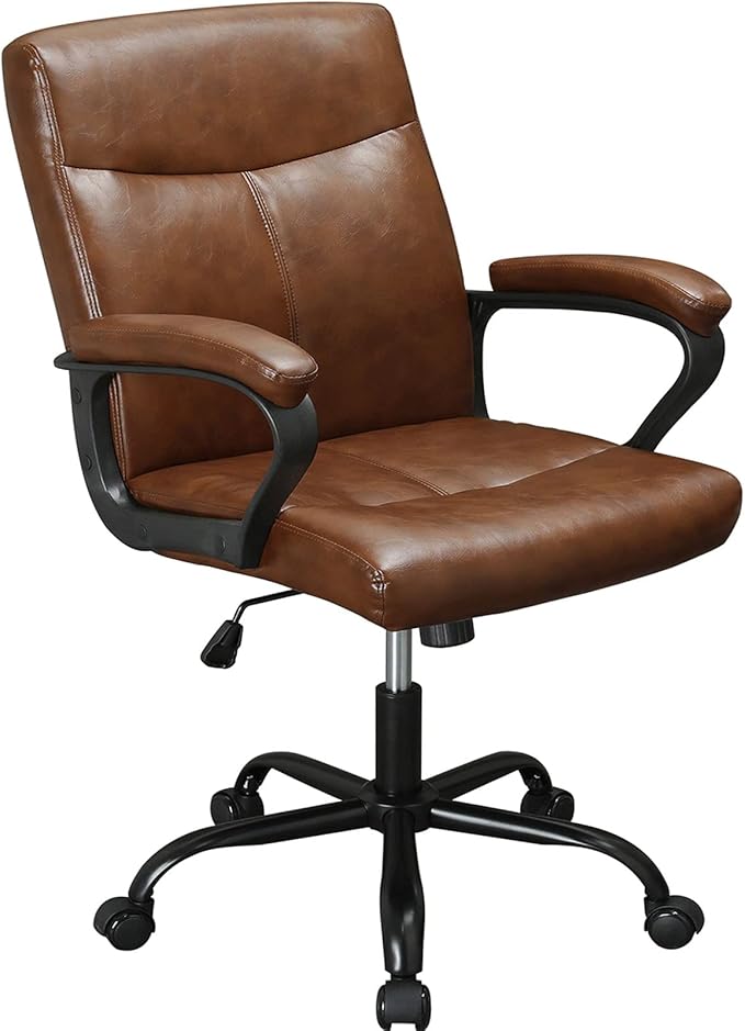DICTAC Leather Office Chair Brown Desk Chair Home Office