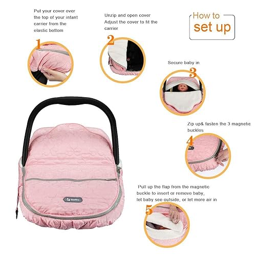 Miniatura 23 de Yoofoss Funda para cochecito de bebé, cubierta para proteger al bebé del viento frío, funda para portabebés de forro polar de felpa súper cálida