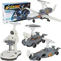 Kit Robótica Solar 3 em 1 Robô Avião Espacial e Placa Solar