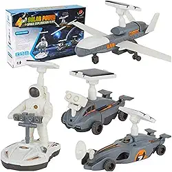 Kit Robótica Solar 3 em 1 Robô Avião Espacial e Placa Solar