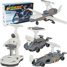 Kit Robótica Solar 3 em 1 Robô Avião Espacial e Placa Solar