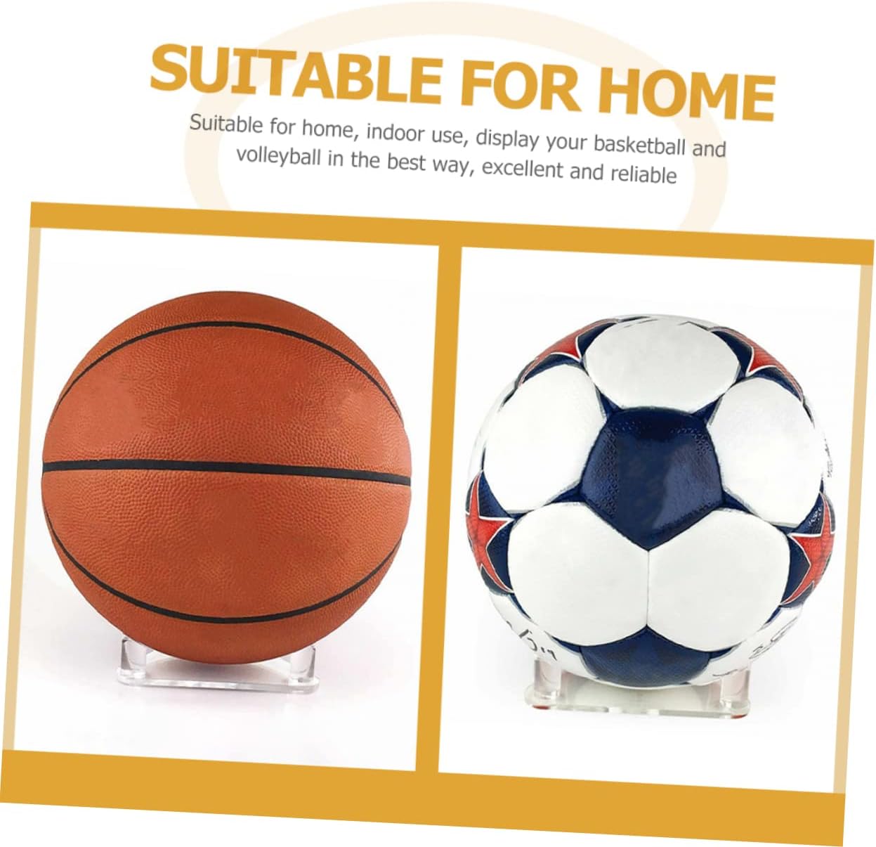 POPETPOP 6pcs Transparent Basketball Holders Multi-Function Desktop Stands for Baseball and Football for Organized Sports Memorabilia Storage
