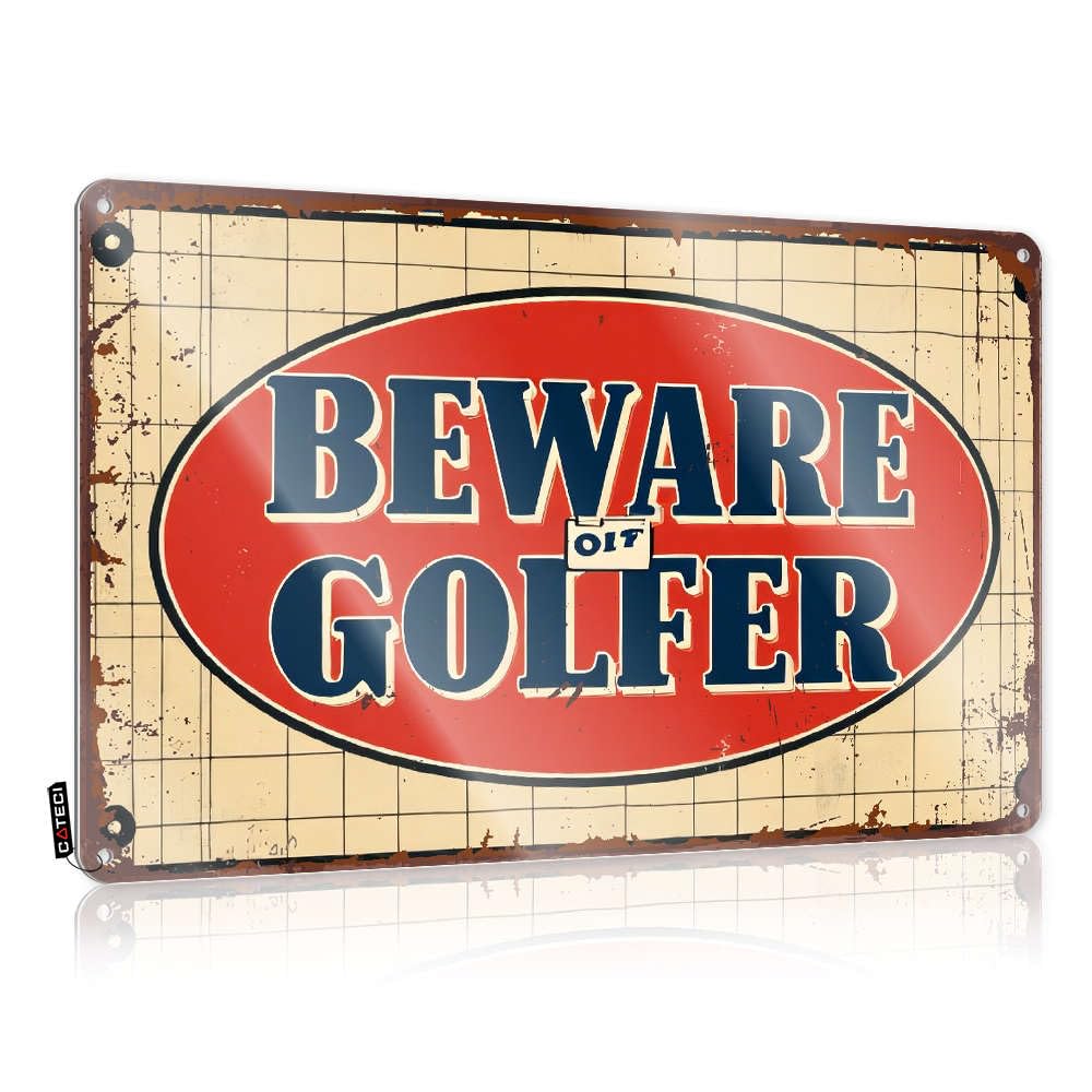 Fzfn Men's Colour Tin Sign Accessories Gorgeous Beware Of Golfer For Scoreboard - Home Entrance Decor Customizable(30X40cm)