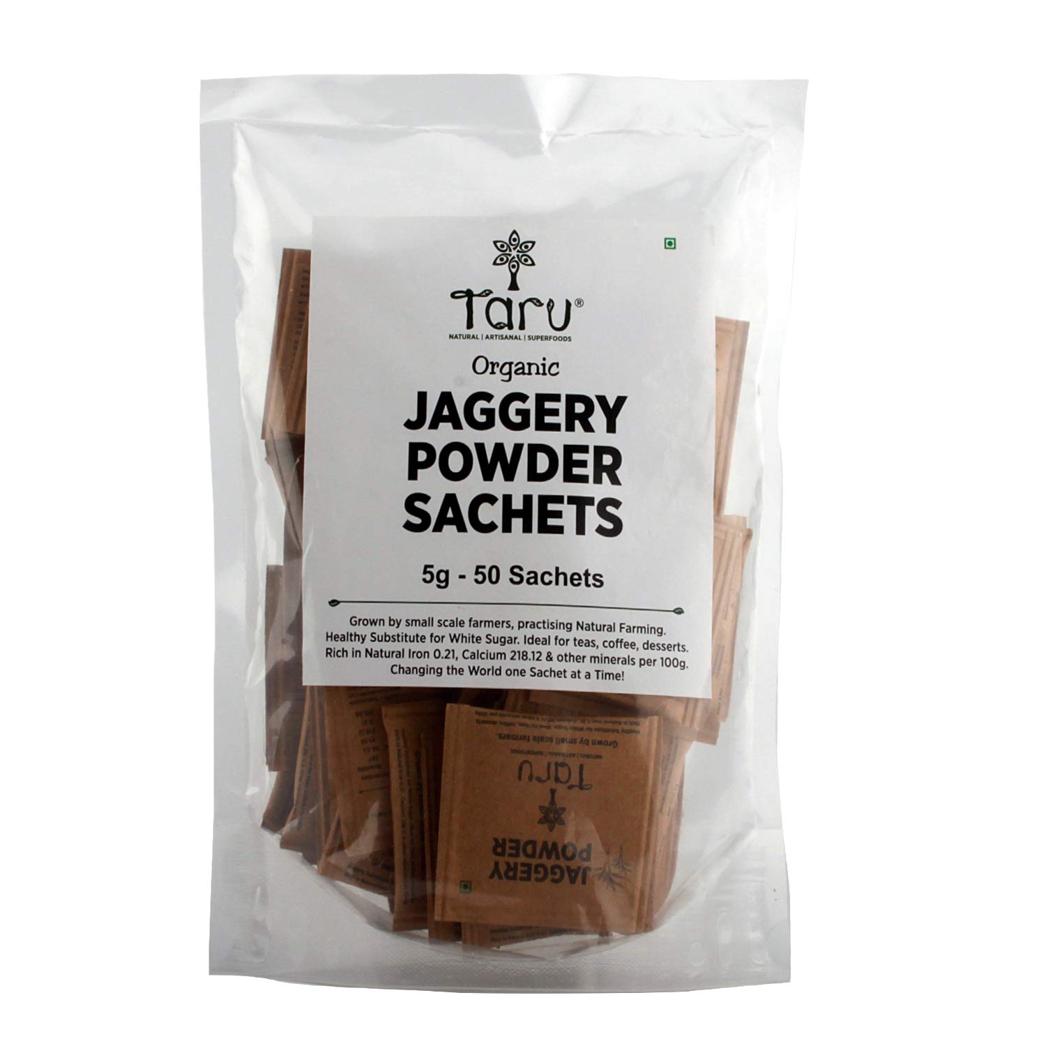 Taru Naturals TARU Jaggery Powder SACHETS (5 g Each, Box of 100), Unbleached, Natural Farming,500g (B07MMBJ8Q7) Amazon Price History, Amazon Price Tracker