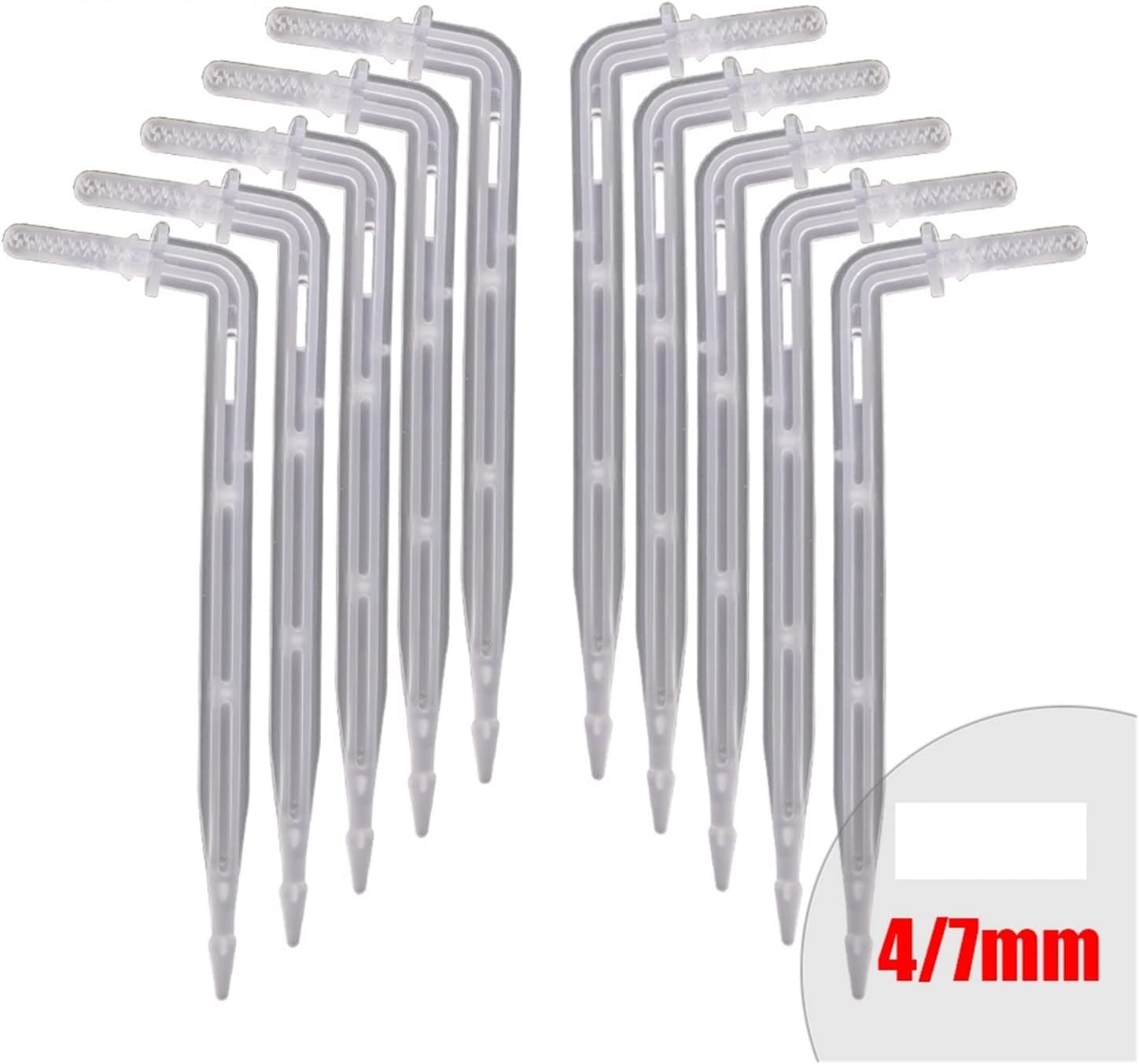 250PCS 4/7mm Transparent Elbow Arrow Drippers 11cm OD 4mm Bending Drop Garden Potted Irrigation Watering Tool