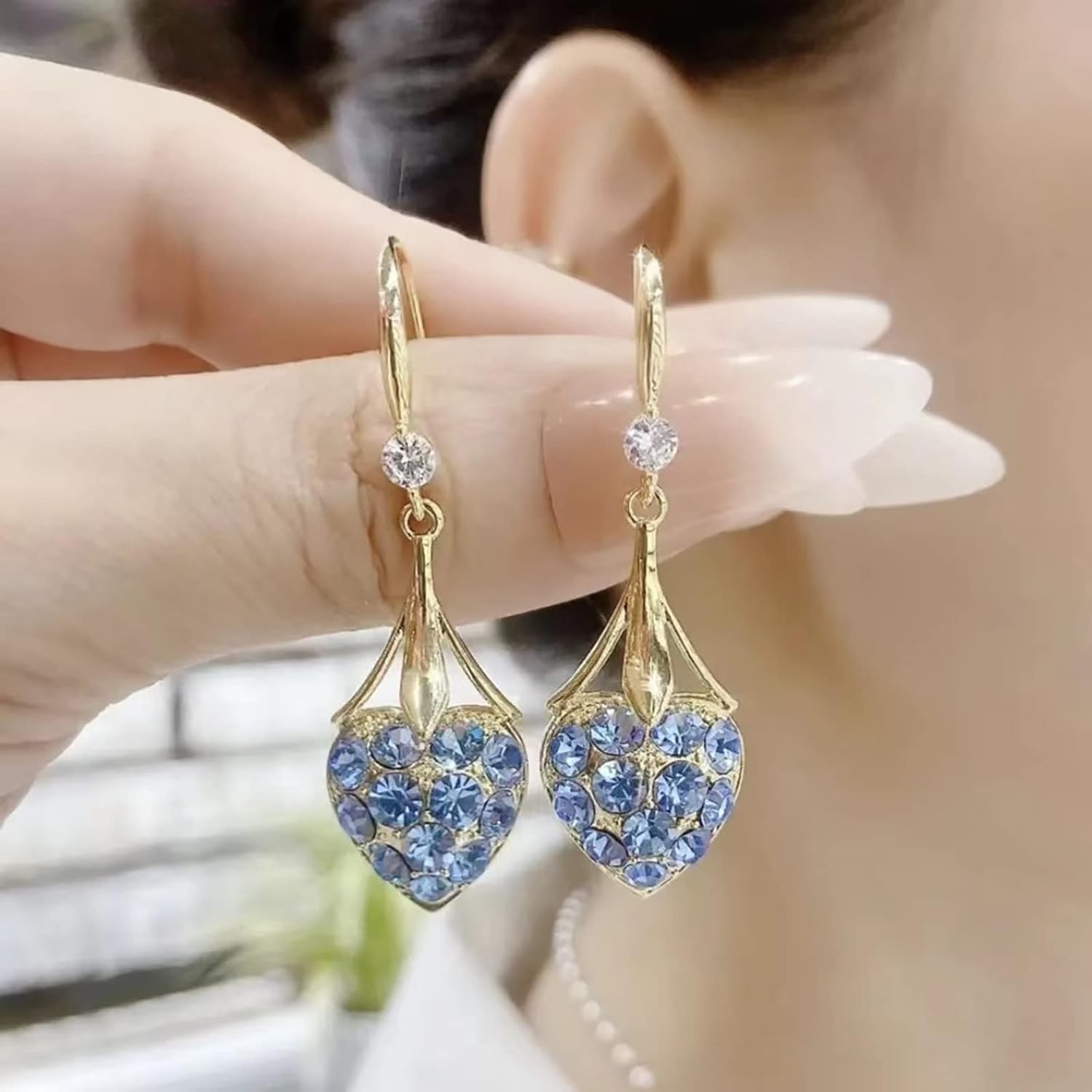 Zirconia Water Drop Love Earrings for Teen Girls Minimalist Piercing Studs Trendy Earrings Small Silver Stud Earrings Silver Trendy Earrings Earrings