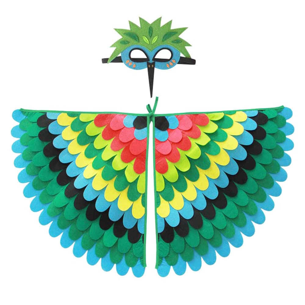 Bird Costume Wings for Kids with Mask, Kids Butterfly Wings, Cape and Mask Cosplay Costume Dress Up Gifts for Girls Boys Cosplay Party Favors
