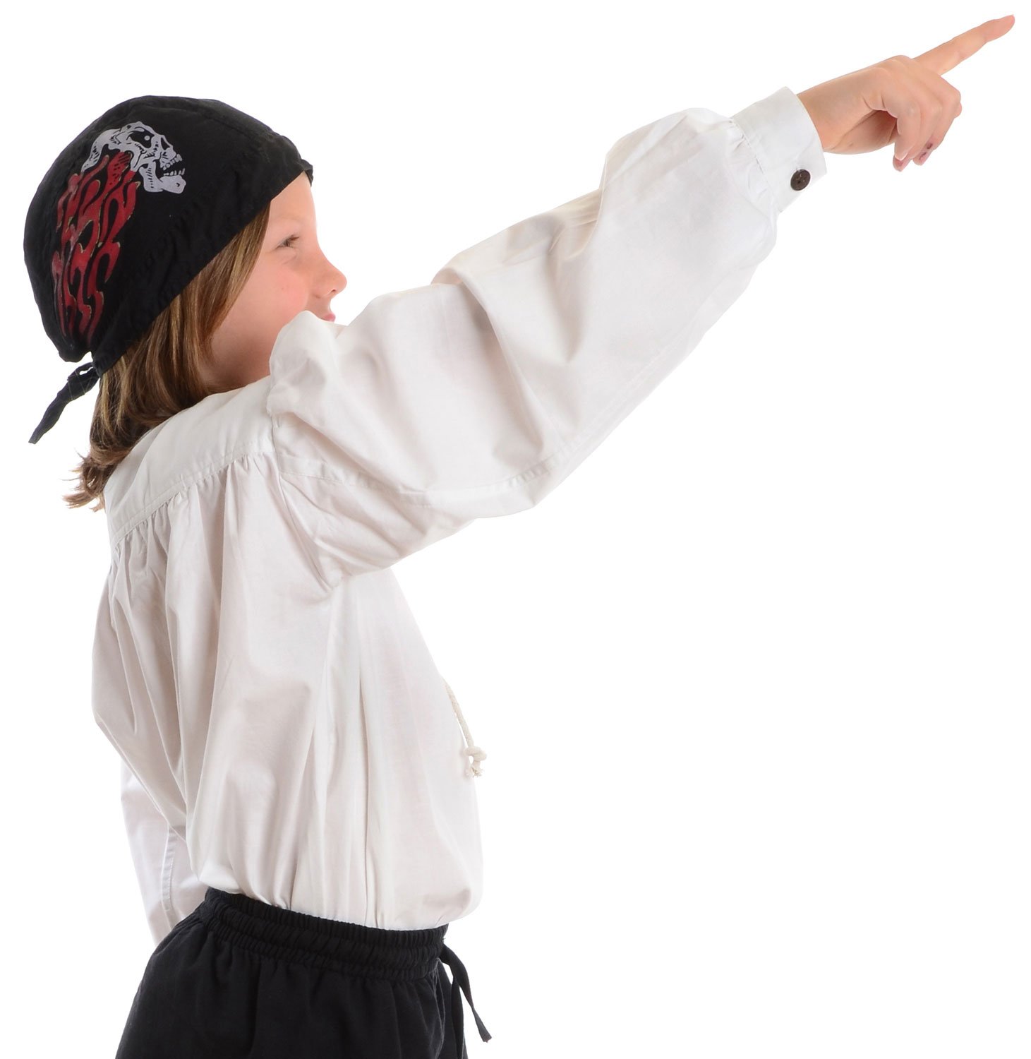 HEMAD Chemise de Lacet de Pirate pour Enfants - Coton léger – S-XXXL Blanc