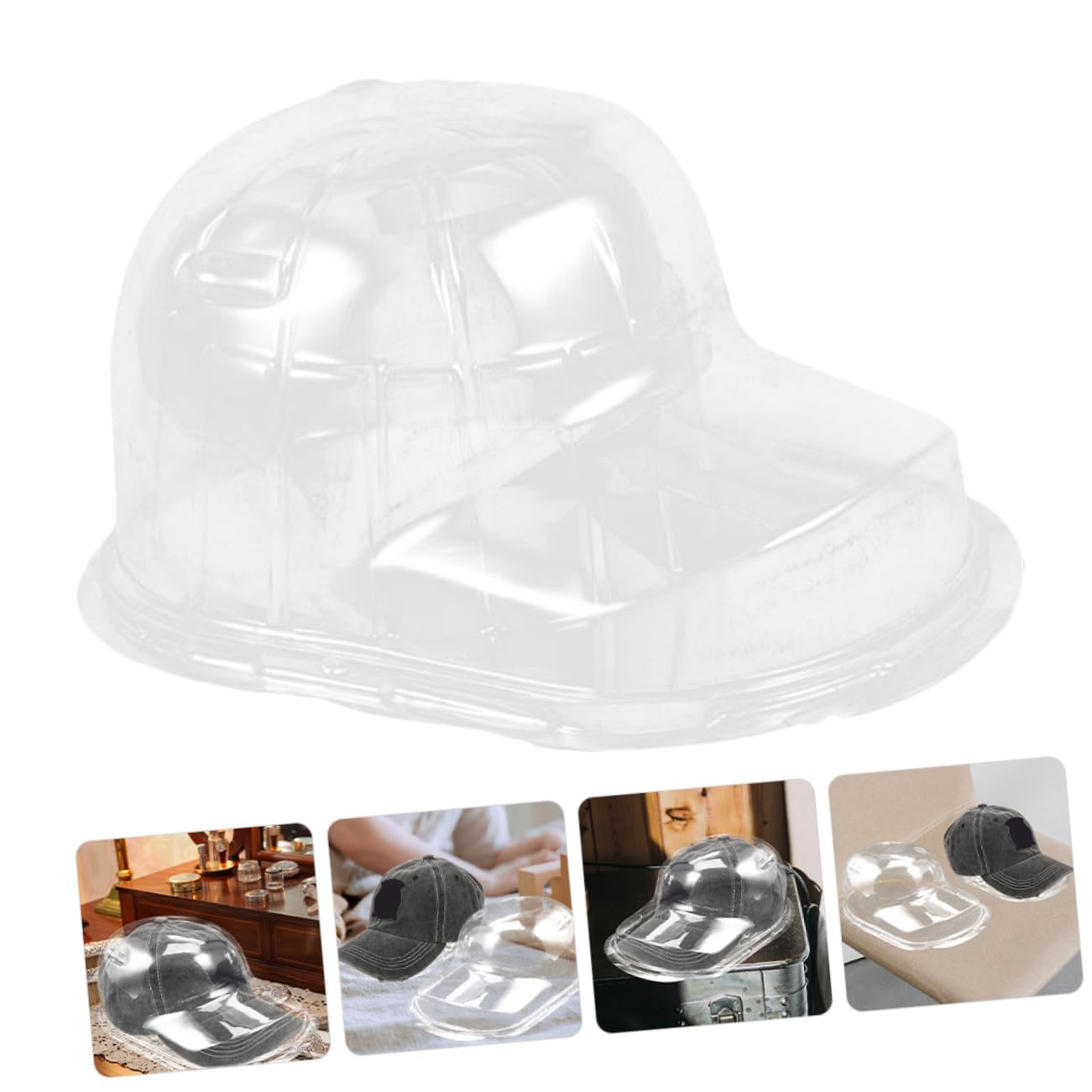 Gatuida Organizador de Gorras de Béisbol 6 Unidades Cajas Transparentes Colgantes, Soporte de Plástico Pp para Proteger y Organizar Sombreros Visera Curva en Hogares y Tiendas